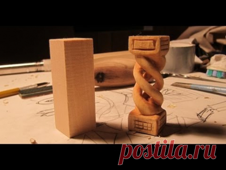 Hollow Spiral Whittler's Puzzle - Fun woodcarving project!!!