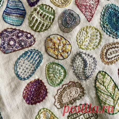 hand embroidery textile artist stit by hand