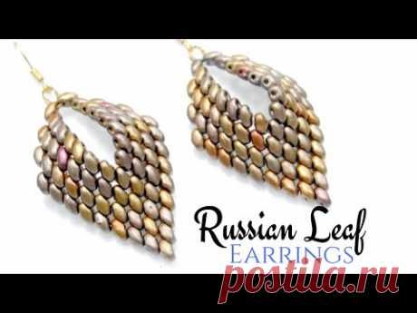 How to make a Russian Leaf Earrings - Miniduo DIY Beading Ideas -