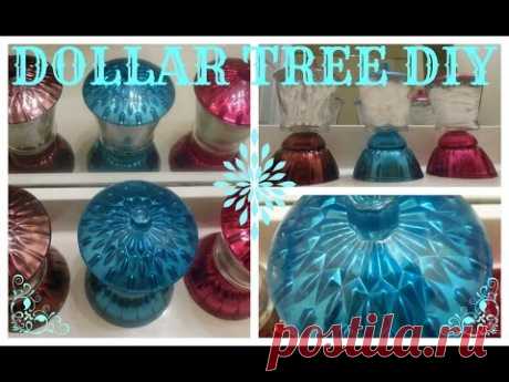 DIY DOLLAR REE BEAUTIFUL COLORED MIRROR JAR SET -DOLLAR TREE / MICHAELS CRAFT