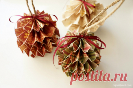 DIY Paper Christmas Ornaments - DIY Inspired