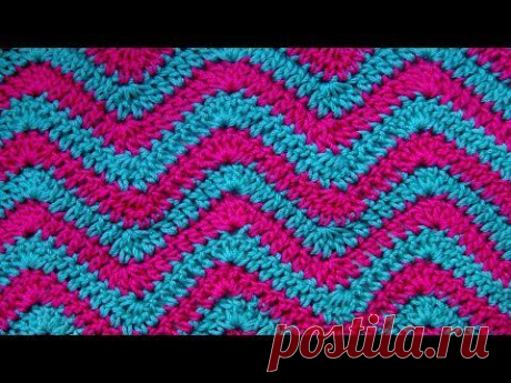 Ripple crochet pattern Узор Зиг Заг вязание крючком - YouTube