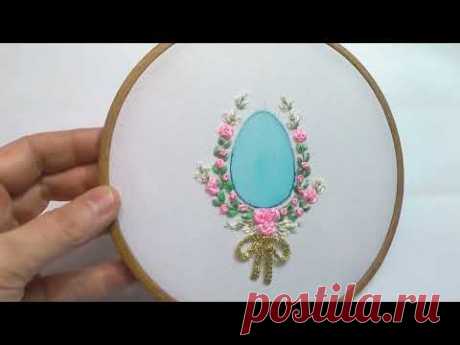 Easter Egg Ribbon Embroidery for beginners Simple stitches