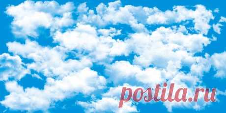 White cloud with blue sky psd background - Backgrounds PSD File