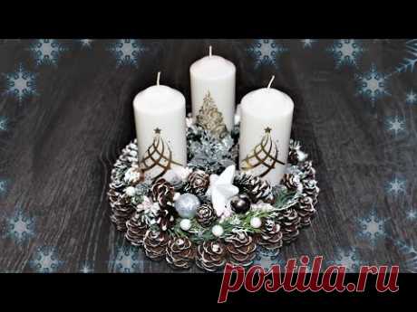 DIY Новогодний подсвечник своими руками. Новогодний декор. DIY Christmas candlestick.