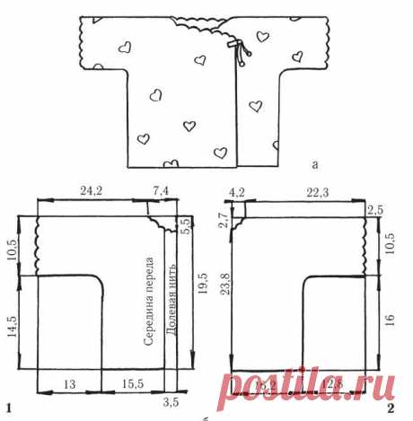 выкройка распашонки / Pattern vests