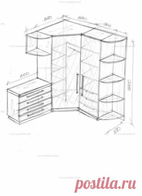 Набор мебели в угол комнаты. в Молдове. Эскизы и чертежи мебели от Creamondi.
