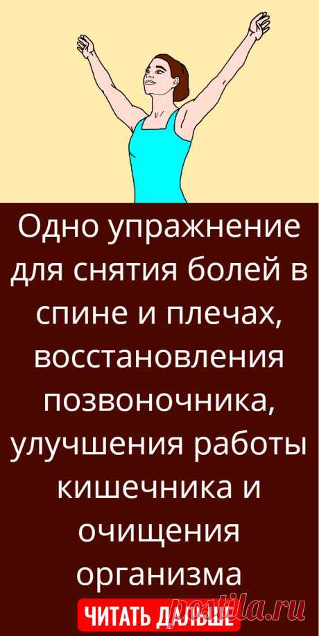 Одно упражнение для снятия болей в спине и плечах, восстановления позвоночника, улучшения работы кишечника и очищения организма