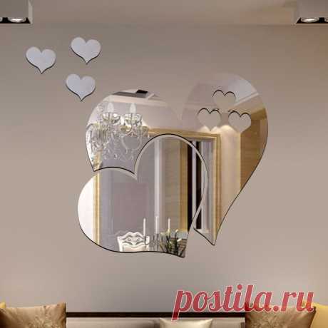 1 комплект 3D зеркало стикер на стену в форме сердца наклейка «сделай сам» для дома номер искусство украшения с рисунком в виде надписи "любовь" Съемный номер Наклейка Туалет наклейки для стола | Дом и сад | АлиЭкспресс