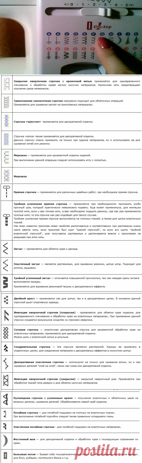 Обозначение строчек на швейных машинах… не думала, что это так просто! схемы и описание! — Копилочка полезных советов