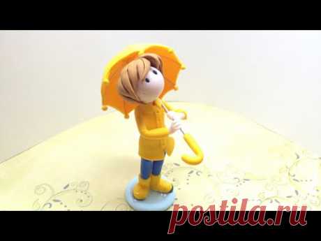 Umbrella Boy/Menino do guarda-chuva - Polymer clay/Fimo