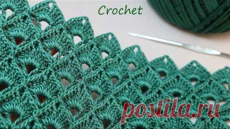 Рельефный и простой УЗОР КРЮЧКОМ так вяжут турчанки :) SUPER EASY Beautiful Pattern Crochet