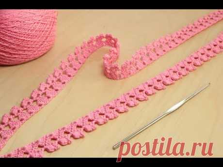 Простое ленточное кружево кайма вязание крючком How to Crochet for Beginners