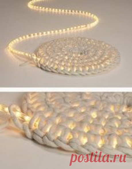 Awesome! Crochet around a rope light to create a light-up rug. #Home