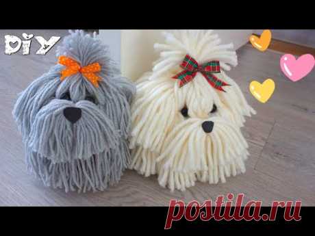 PERRITOS de LANA PASO A PASO | How to make a YARN/WOOL DOG | DOORSTOP DIY