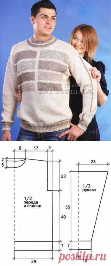 пуловер с прямоугольниками