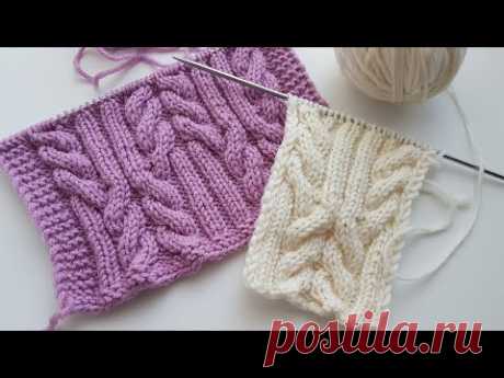 Универсальный плетеный узор для джемперов и шапок. Сable knit pattern.