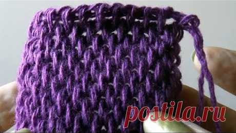 Узор рогожка тунисским крючком (Tunisian crochet knitting pattern)