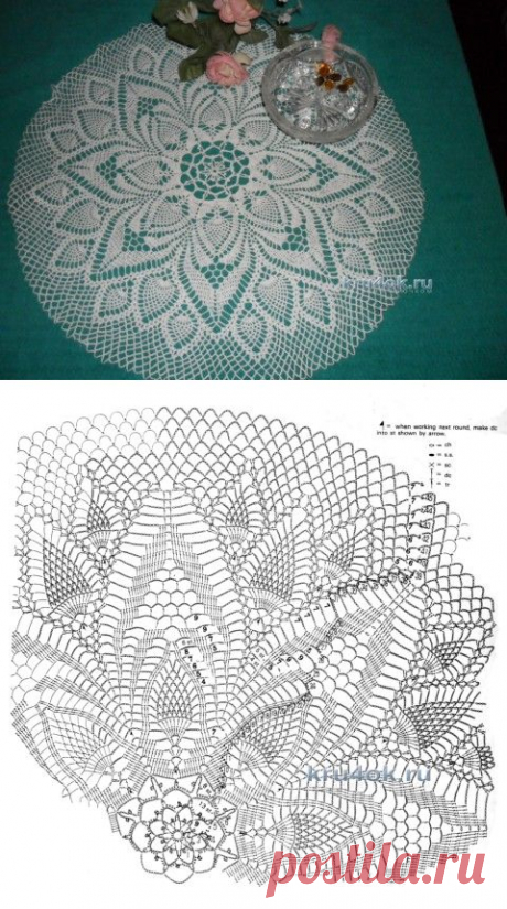 Салфетка крючком — работа Альбины Петровны - вязание крючком на kru4ok.ru
