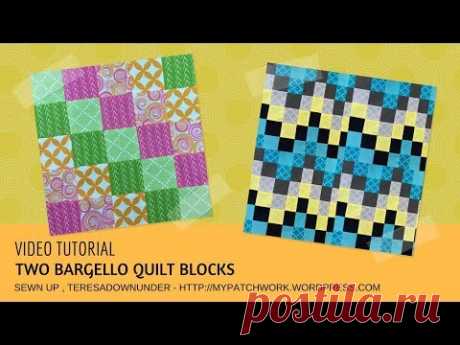 Video tutorial: 2 bargello quilt blocks -  tube quilting