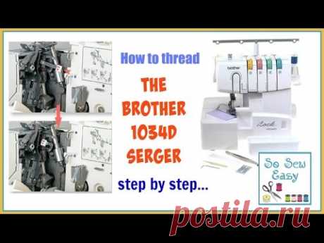 How to thread the Brother 1034D serger step by step