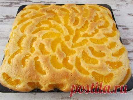 Ароматный и вкусный мандариновый пирог из нежного масляного бисквита с сахарной глазурью