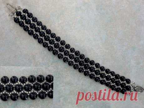 Free pattern for beaded bracelet Black Pearl | Beads Magic