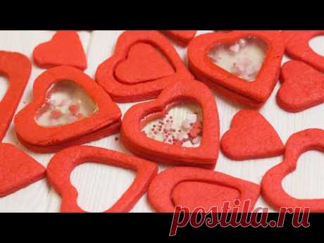 Печенье - валентинка на 14 февраля. Печенья в форме сердца вместо открытки на 14 февраля.