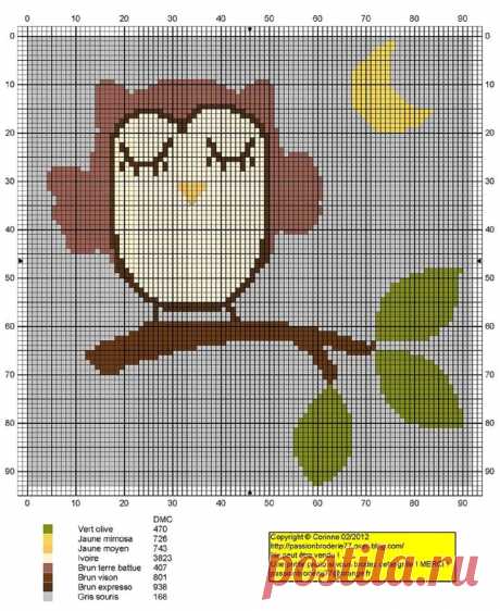 Сова - вышивка крестом