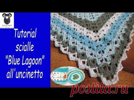 Tutorial scialle &quot;Blue Lagoon&quot; all'uncinetto (Usando una Cake Mondial)