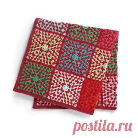 Caron Mosaic Motifs Crochet Blanket Pattern | Yarnspirations
