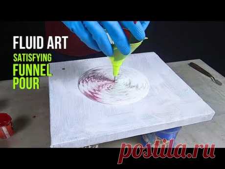 So satisfying Acrylic Funnel Pour- Technique with 4 Colors for Fluid Painting Beginners
