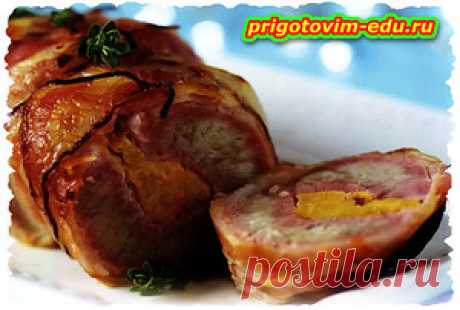 Фаршированная ананасом свинина в беконе — Кулинарные рецепты с фото и видео