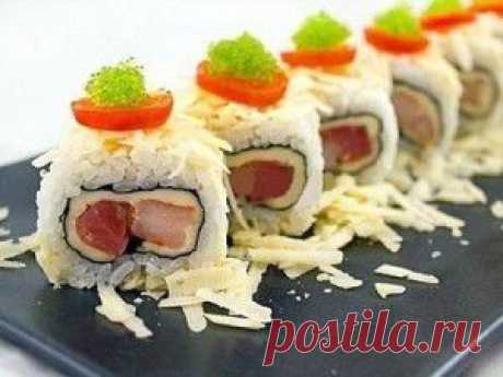 Роллы с лососем и креветками — фоторецепт суши-роллов