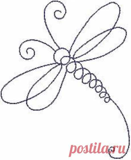 Dragonfly Line Machine Embroidery Design