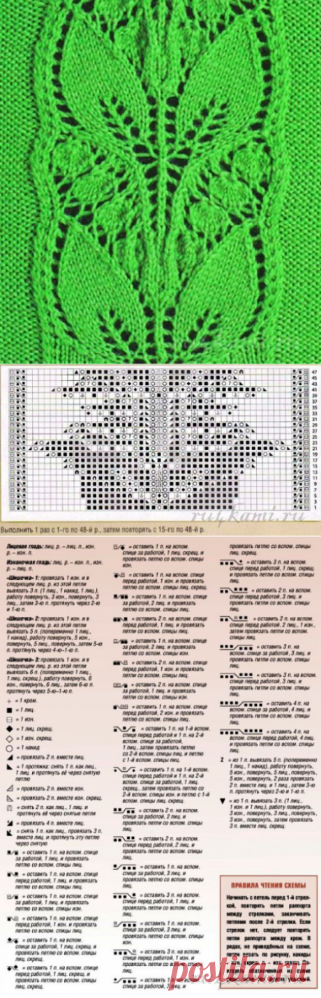Узоры спицами, ажурный узор » Сайт &quot;Ручками&quot; - делаем вещи своими руками