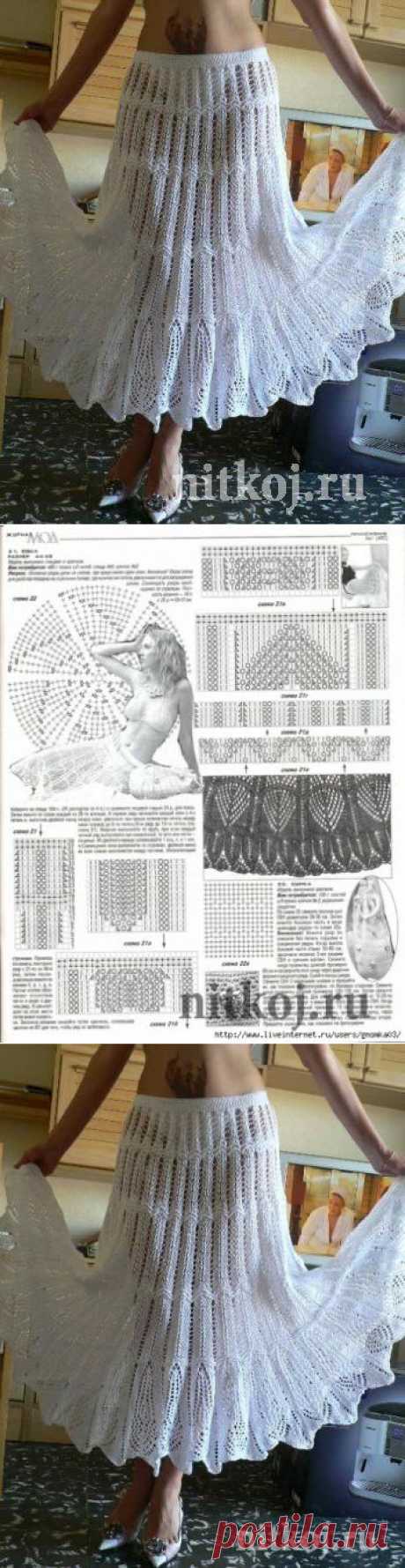 Белая юбка спицами » Ниткой - вязаные вещи для вашего дома, вязание крючком, вязание спицами, схемы вязания