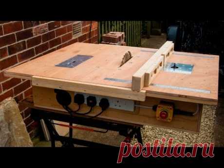 Homemade table saw with built in router and inverted jigsaw 3 in 1