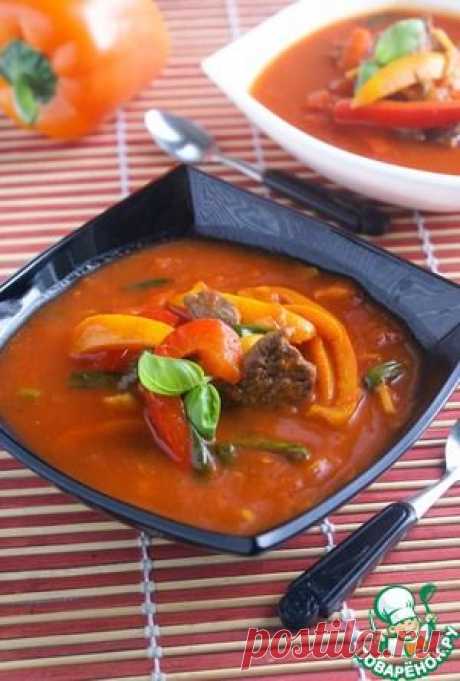 Томатный суп со сладким перцем и говядиной - кулинарный рецепт