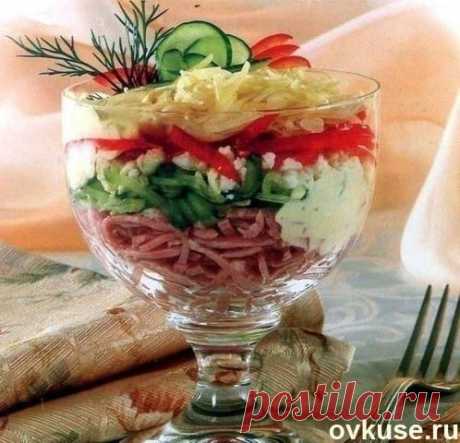Салат-коктейль с ветчиной и сыром - Простые рецепты Овкусе.ру