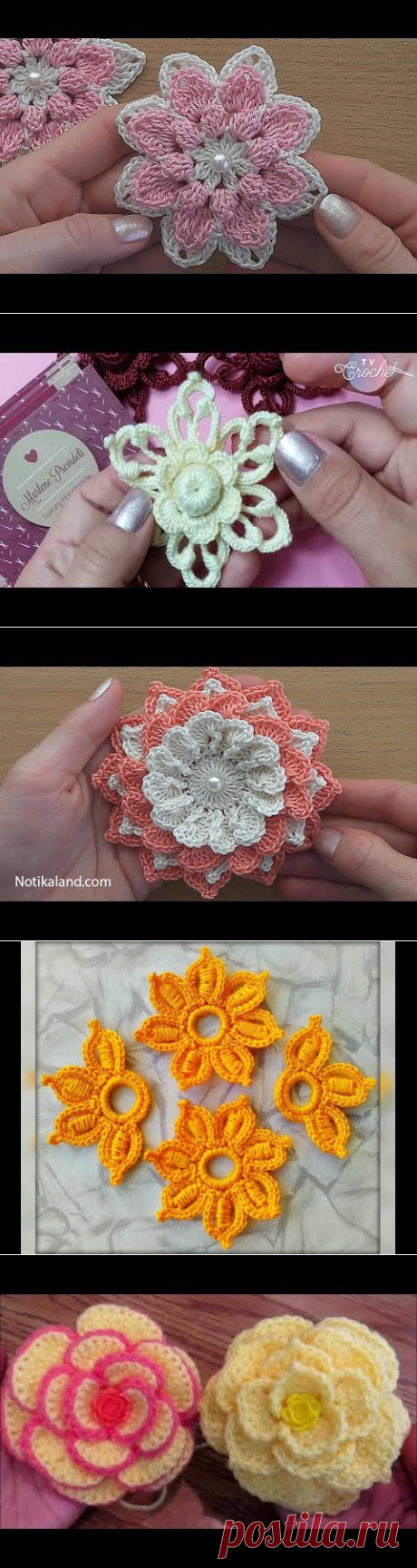 (4) CROCHET Flower VERY EASY Tutorial - YouTube