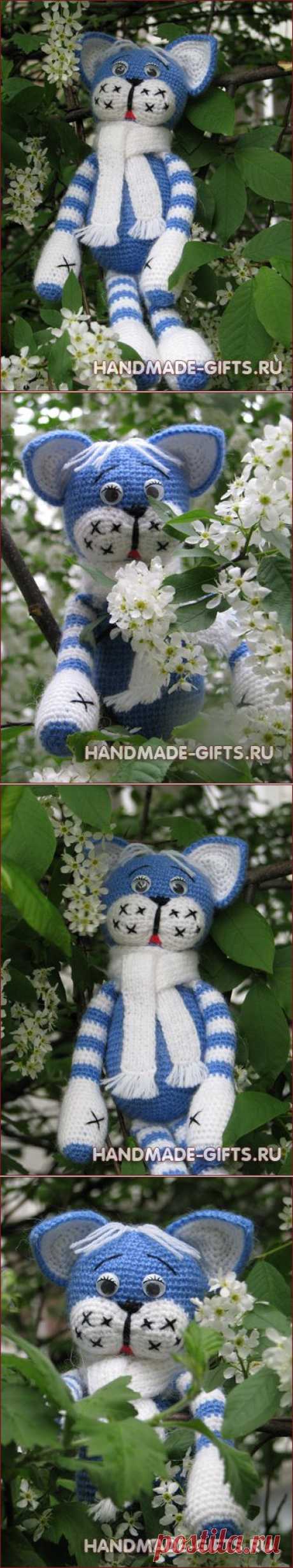 Вязаный кот Мурзик Синий на HandMade-Gifts.ru - купить - сделано с любовью!