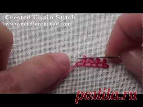 Crested Chain Stitch Приемы объемной вышивки