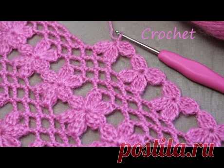 Просто, легко и красиво! ЦВЕТОЧНЫЙ УЗОР вязание для начинающих EASY Beautiful Flower Pattern Crochet