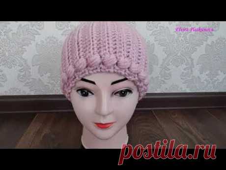ШАПКА КРЮЧКОМ ВЯЖЕТСЯ ПРОСТО. Women's crocheted hat