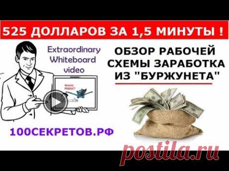 525 долларов за 1 5 минуты Обзор раочей схемы заработка в Буржунете