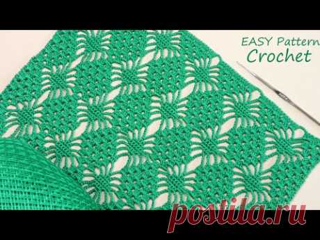Красивый УЗОР КРЮЧКОМ легкое ВЯЗАНИЕ для начинающих SUPER EASY Pattern Crochet for beginners