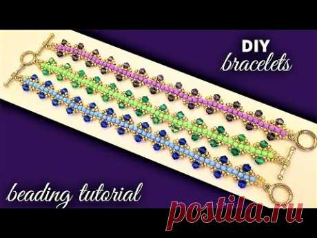 Easy beading pattern. Beaded bracelets tutorial. Handmade Jewelry