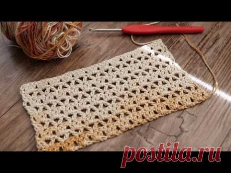 Simple crochet stitch pattern 🍬 Простой узор из столбиков крючком
