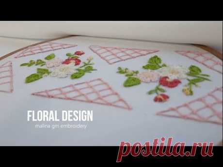 Free pattern Floral Design Very simple stitches Elegant Border Embroidery